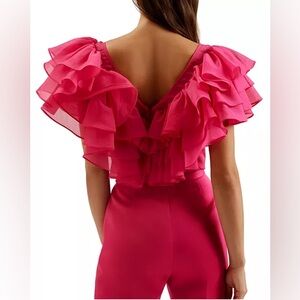 Ted Baker Calonda Oversized Ruffle Top pink size 0
